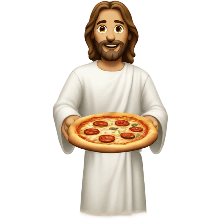 Jesus Christ making a pizza emoji