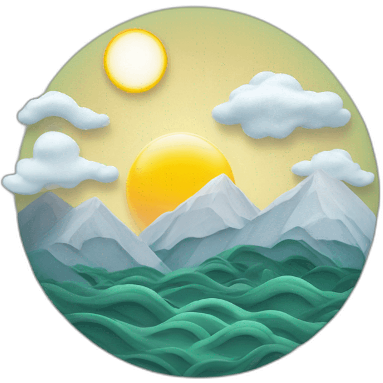 mountain-pine-waves-clouds-sun-moon emoji