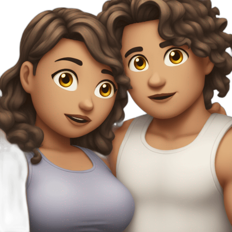 thicc boy and thicc girl, white emoji