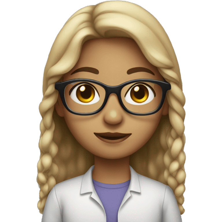 a girl wearing a spectical  emoji