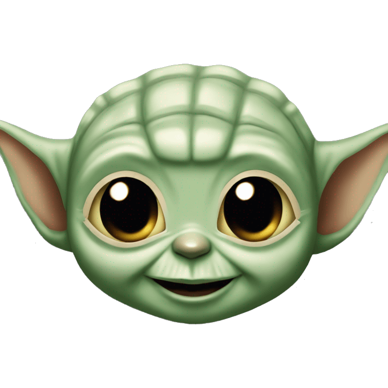 Baby Yoda smiles with a giant smile. Teeth visible emoji