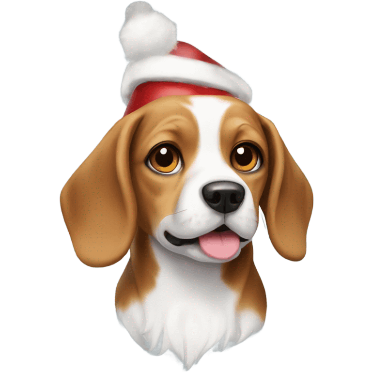 dog beagle with papillon cristmas emoji