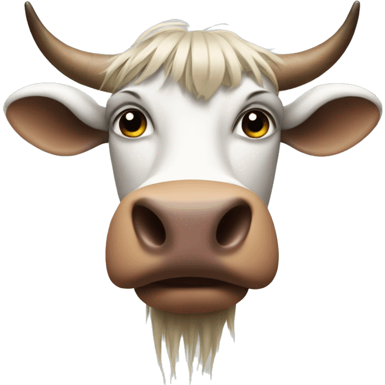 A cow with woman hair emoji