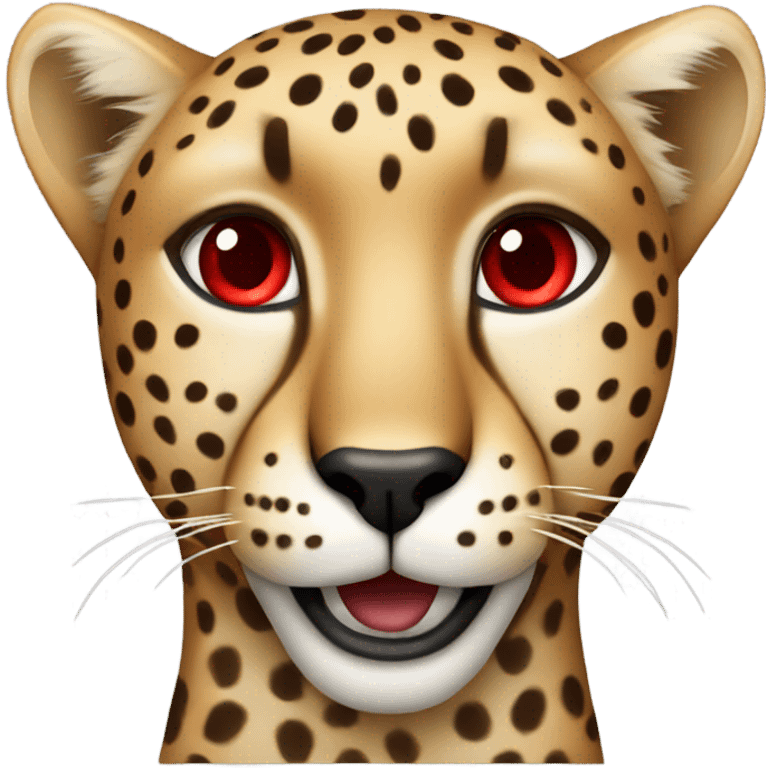 Cheetah with red wine eyes  emoji