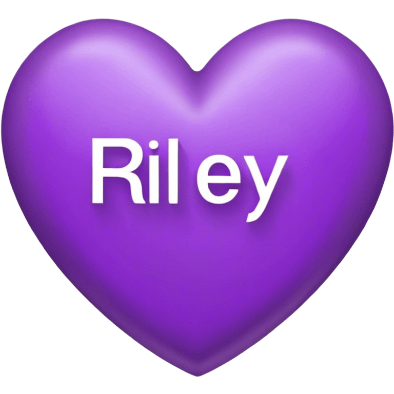 Purple Heart with the letters Riley in the middle  emoji