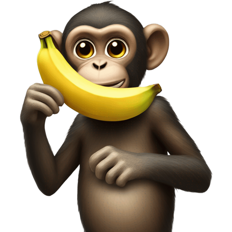 Monkey eating banana emoji