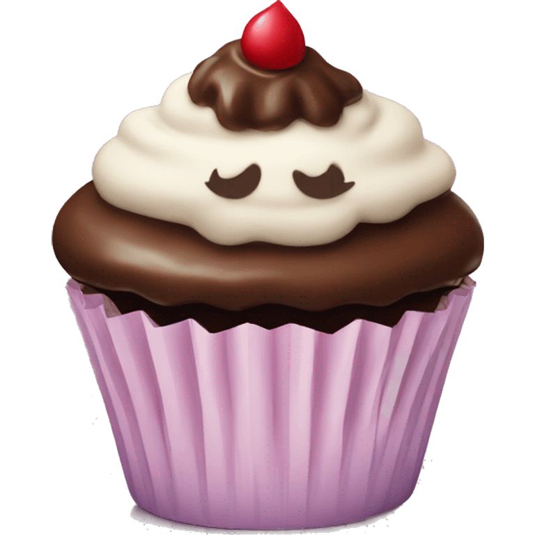 Cup cake with chocolate  emoji