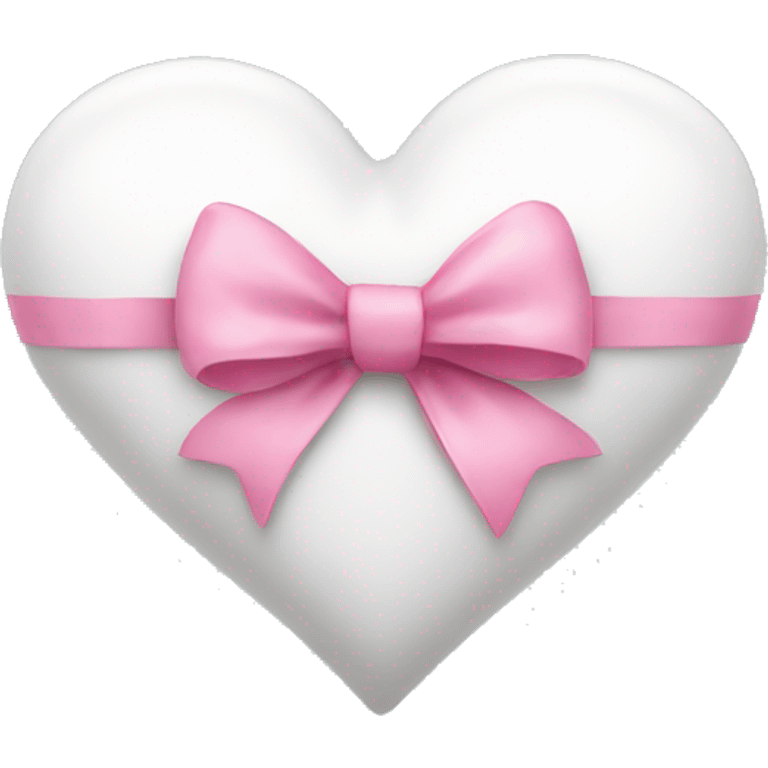 white heart with pink bow emoji