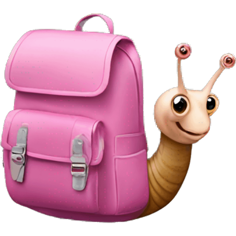 snail with pink backpack emoji