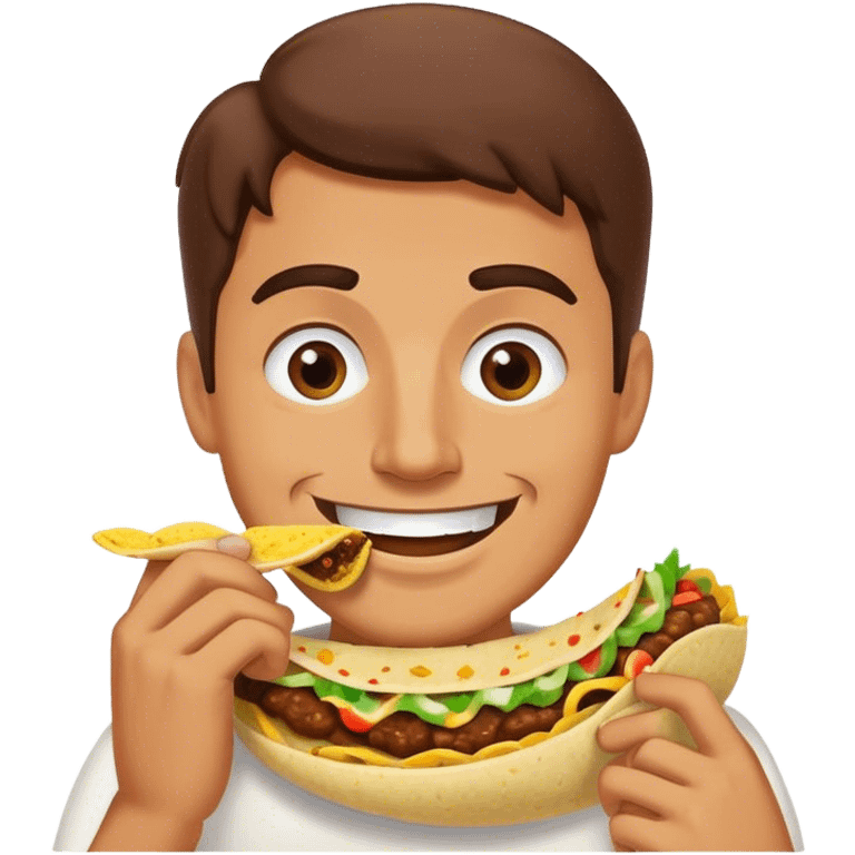 Man eating taco smiling emoji