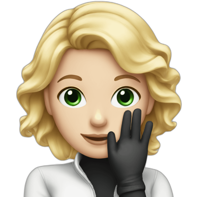 White girl wearing gloves  emoji