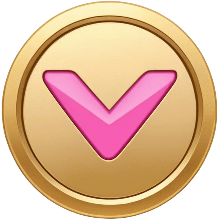 gold pink check mark emoji