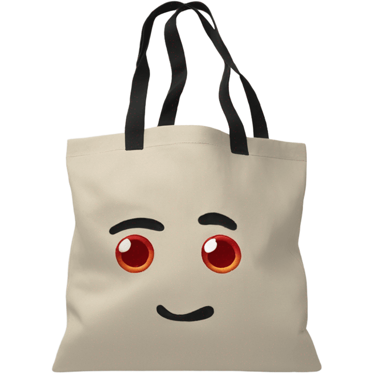 Canvas tote bag with an embroidered “S”  emoji