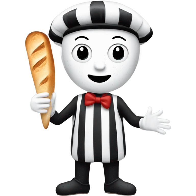 Mime holding a baguette emoji