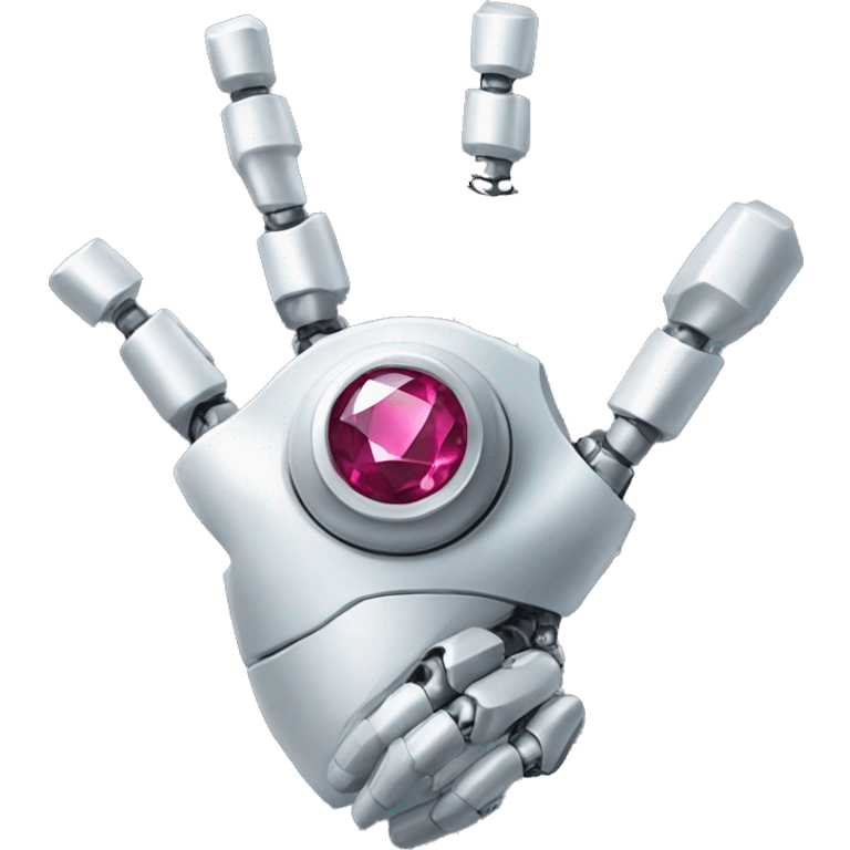 a robotic hand with a gem emoji