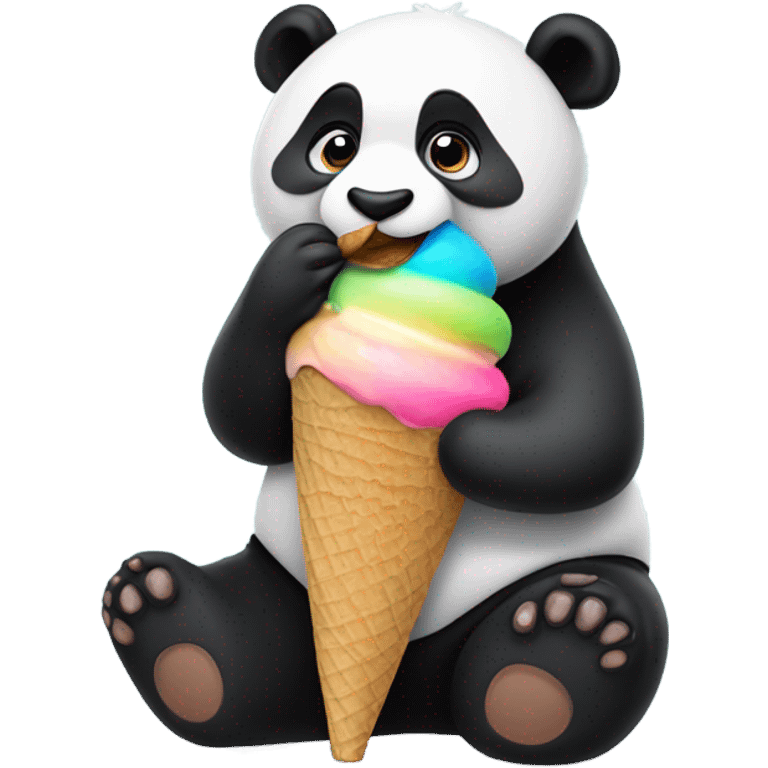 Panda eating ice cream emoji