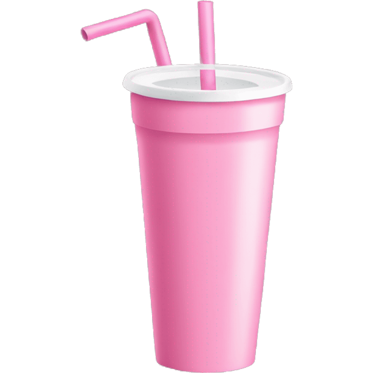 tall pink cup with handle and straw emoji