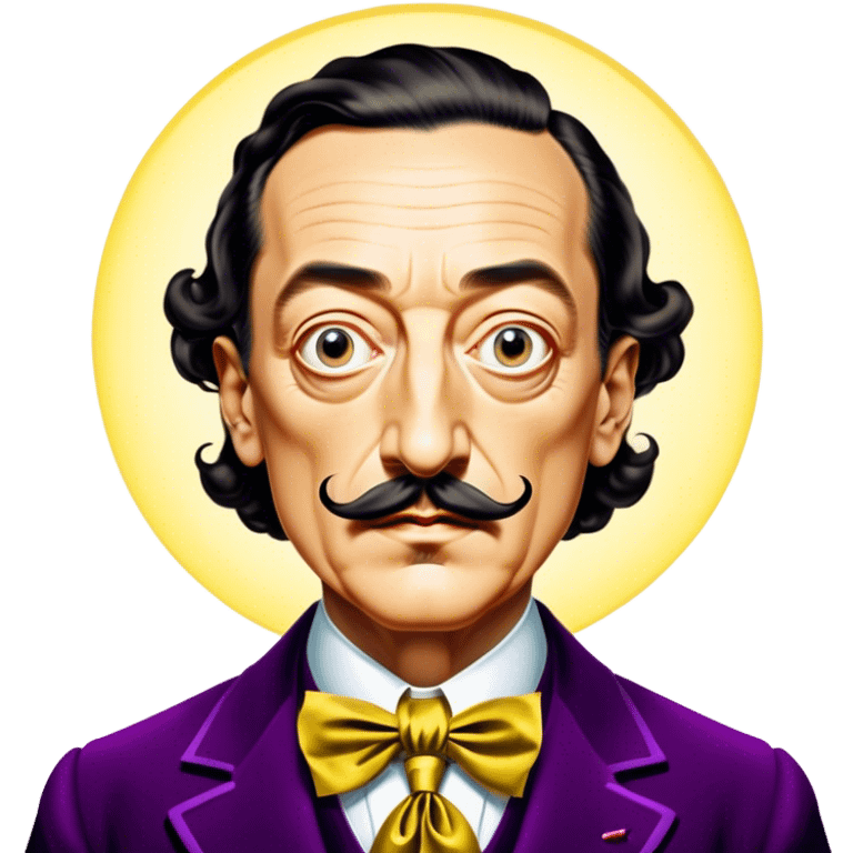 Cinematic Realistic portrait of Salvador Dalí, depicted as a surrealist artist with eccentric, expressive features and his iconic mustache, rendered with vibrant, imaginative lighting and richly detailed period attire that capture his avant-garde essence. emoji