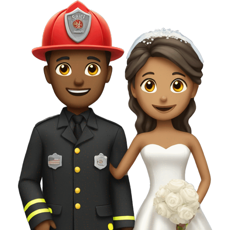 Firefighter getting married emoji