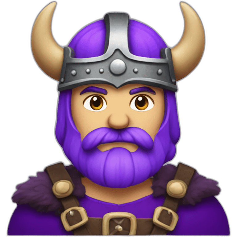 Purple and mustach Viking emoji