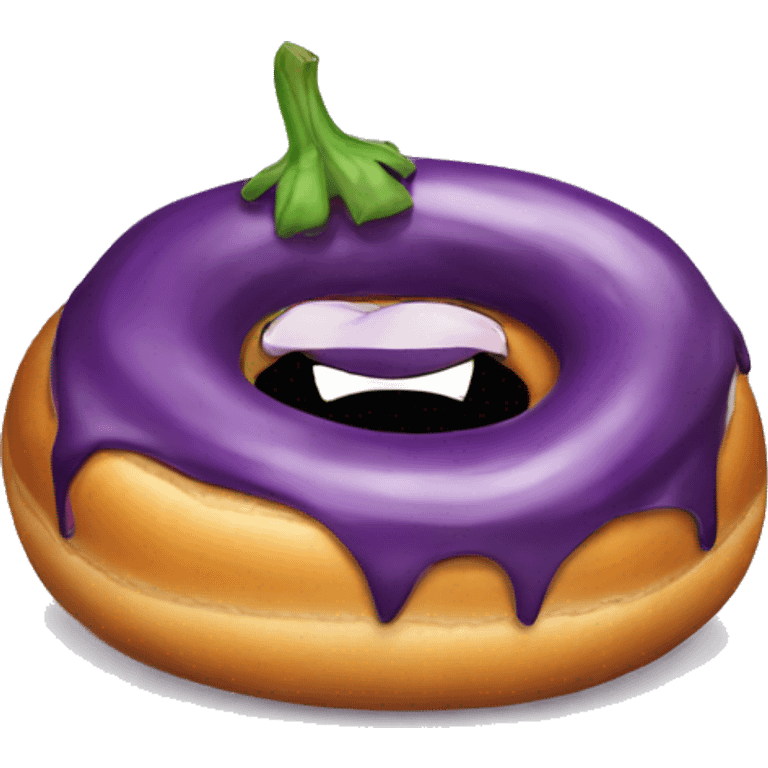 Eggplant on donut emoji