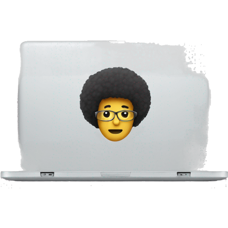 laptop with afro cup emoji