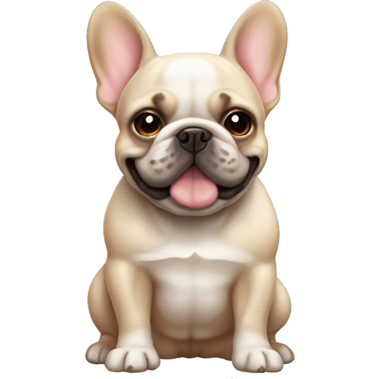 fluffy french bulldog cute emoji