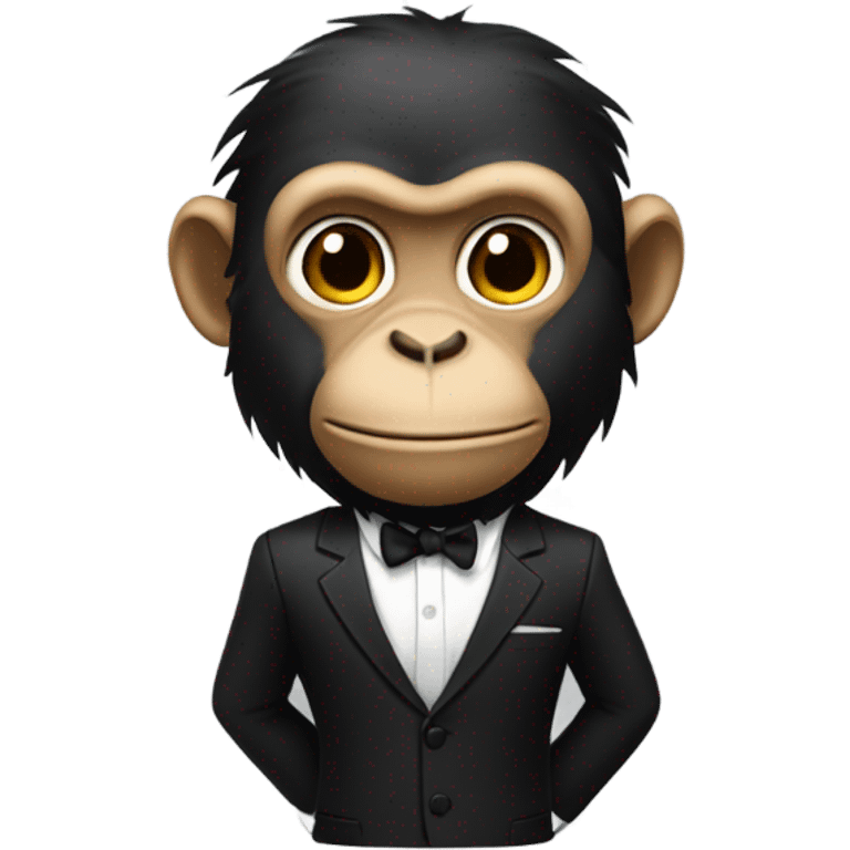 Monkey in men in black suit emoji