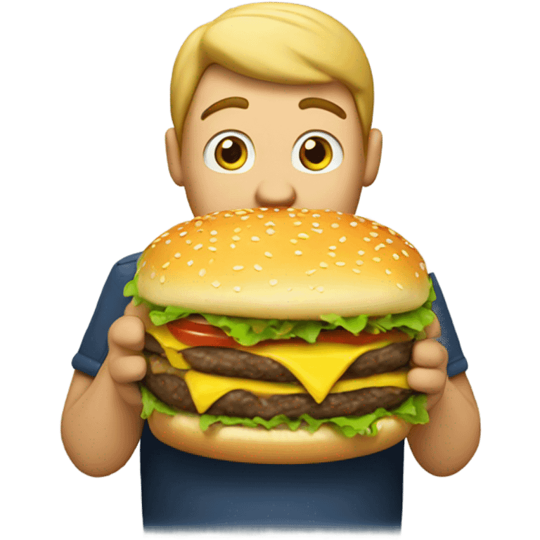 hamburger eating man emoji