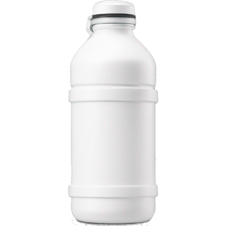 white water bottle with white lid, white handle strap emoji