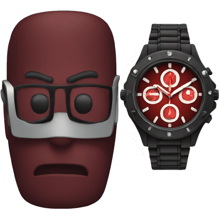 Dark red watch  emoji