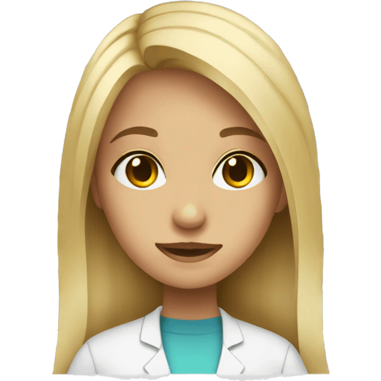 girl with long blonde hair working in pharmacy emoji