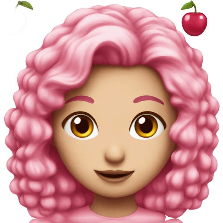 Pink cherry cute emoji