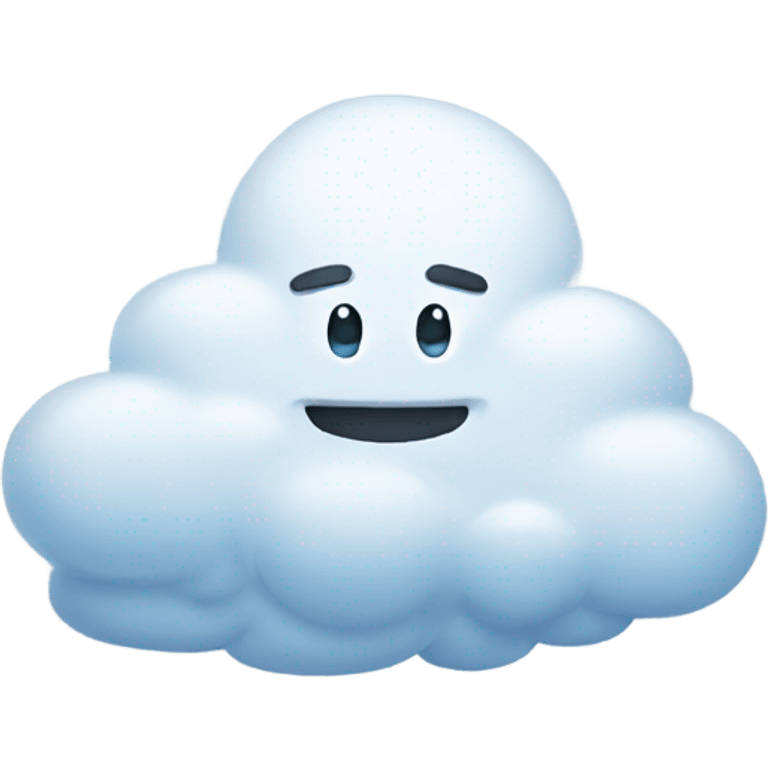 Heavy snow with happy cloud emoji