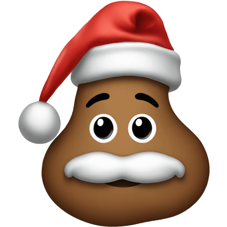 Poop emoji with Santa hat emoji