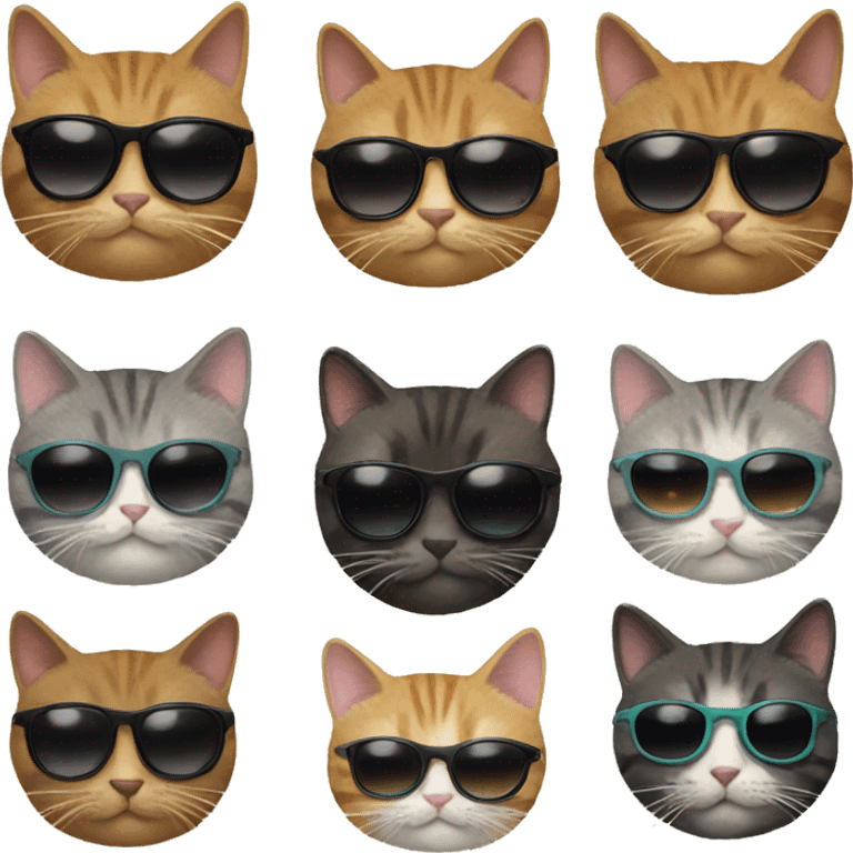 13 cats wearing sunglasses emoji