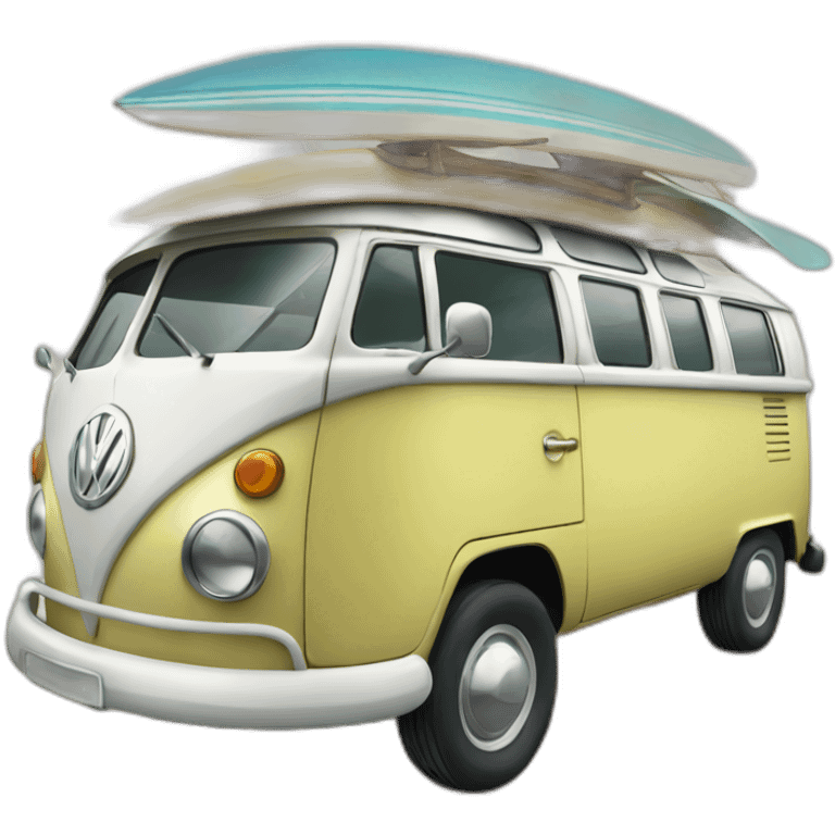 surfer with vw bus emoji