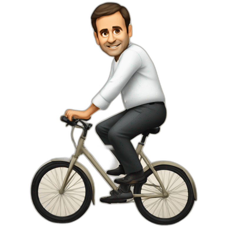 Rahul Gandhi on the cycle emoji