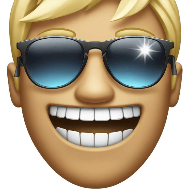 Emoji smiling with sunglasses and diamond grille emoji