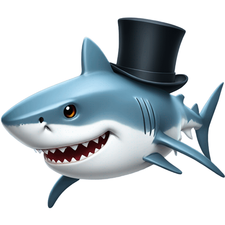 Shark with a top hat emoji