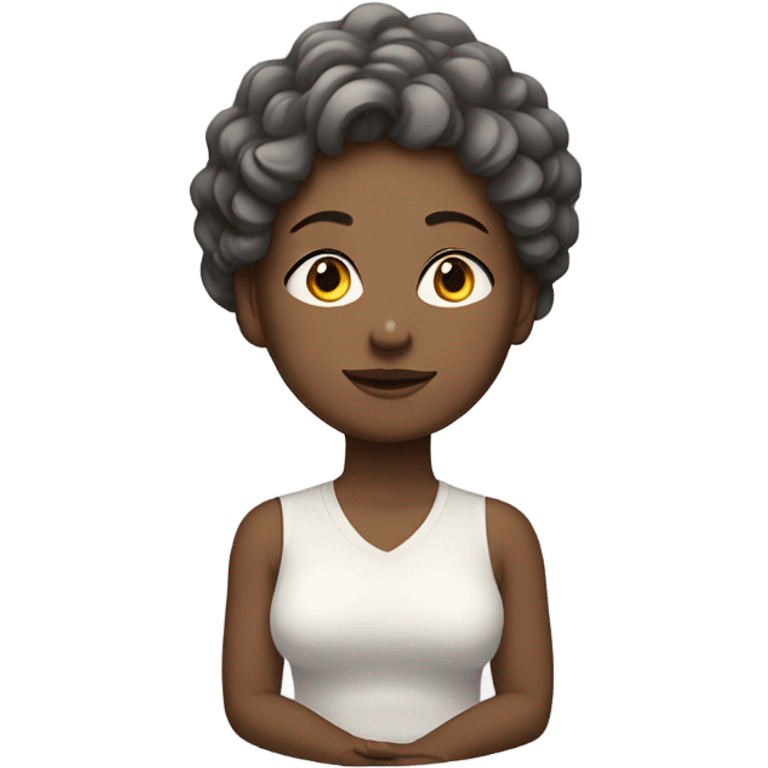 White skin woman meditating wavy short hair emoji