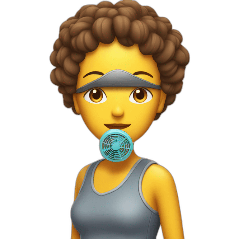 Chica con ventilador emoji