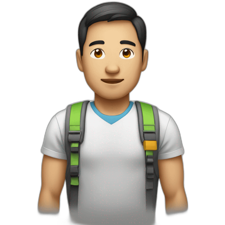 asian man software engineer in a tech startup emoji