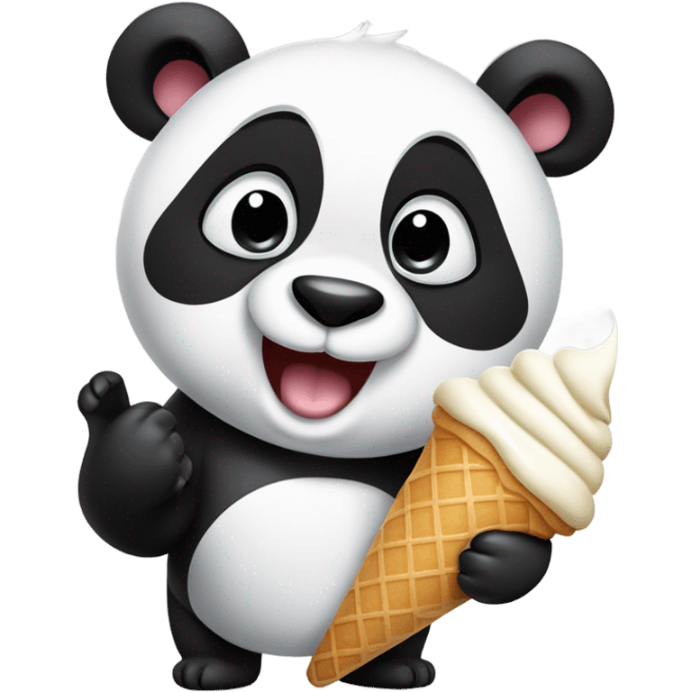 Panda eating ice cream emoji