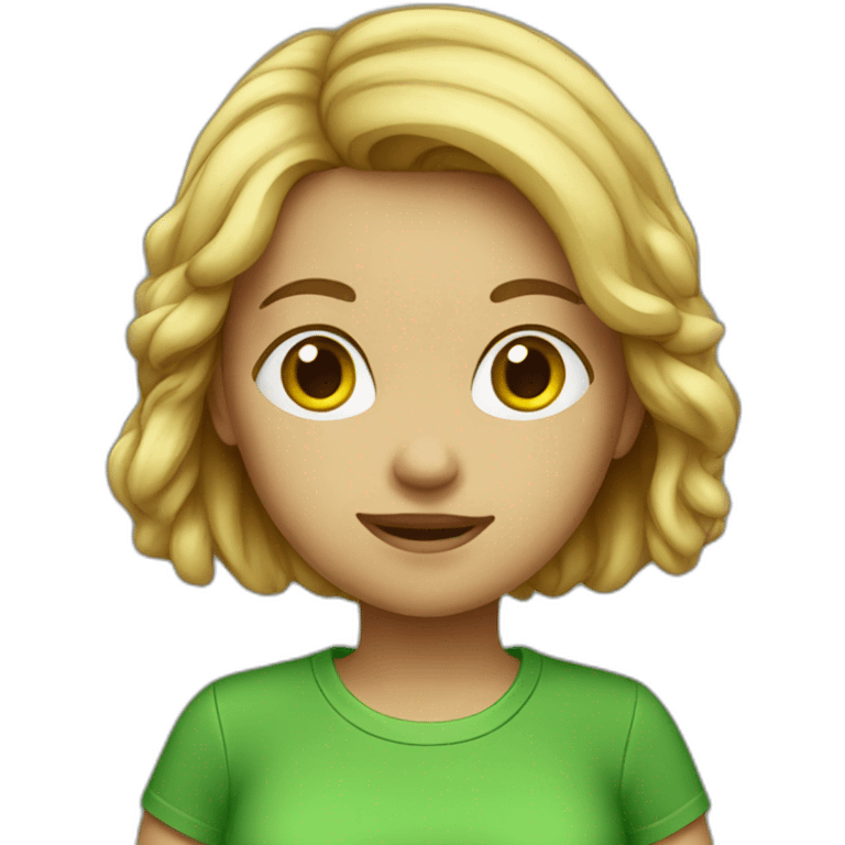 Girl in green t-shirt emoji