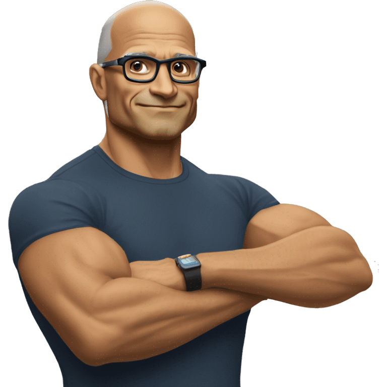 satya nadella flexing emoji