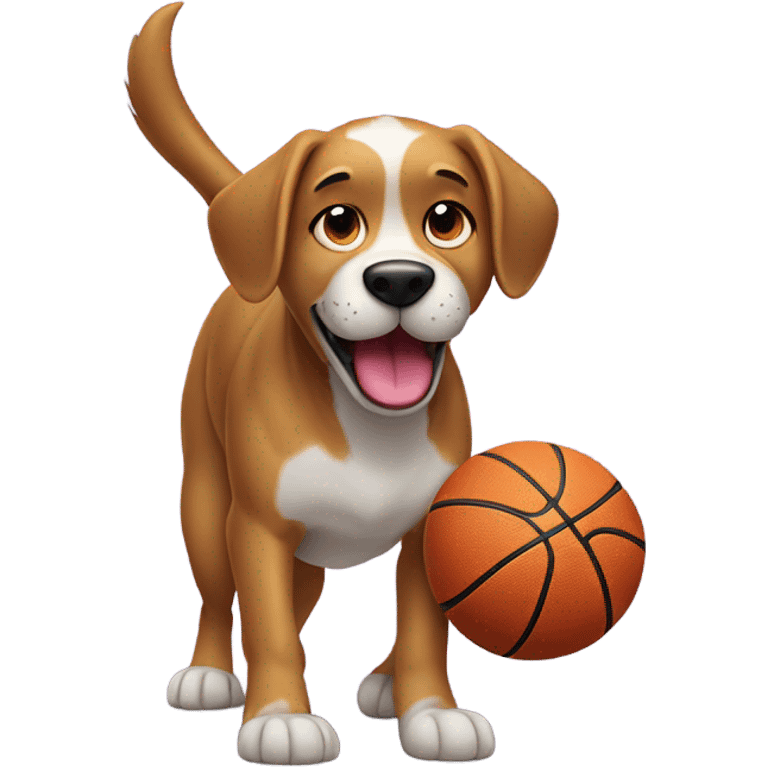 Dog playing basketball emoji