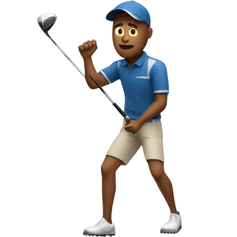 Guy crushing golf ball emoji