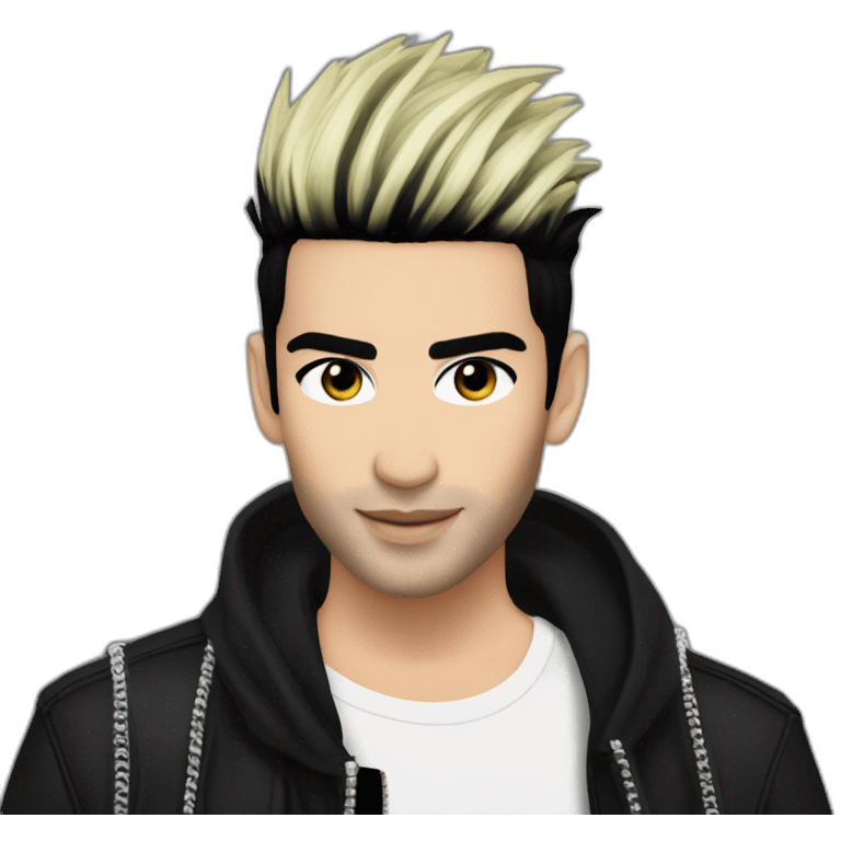 Bill Kaulitz black hair with highlights emoji