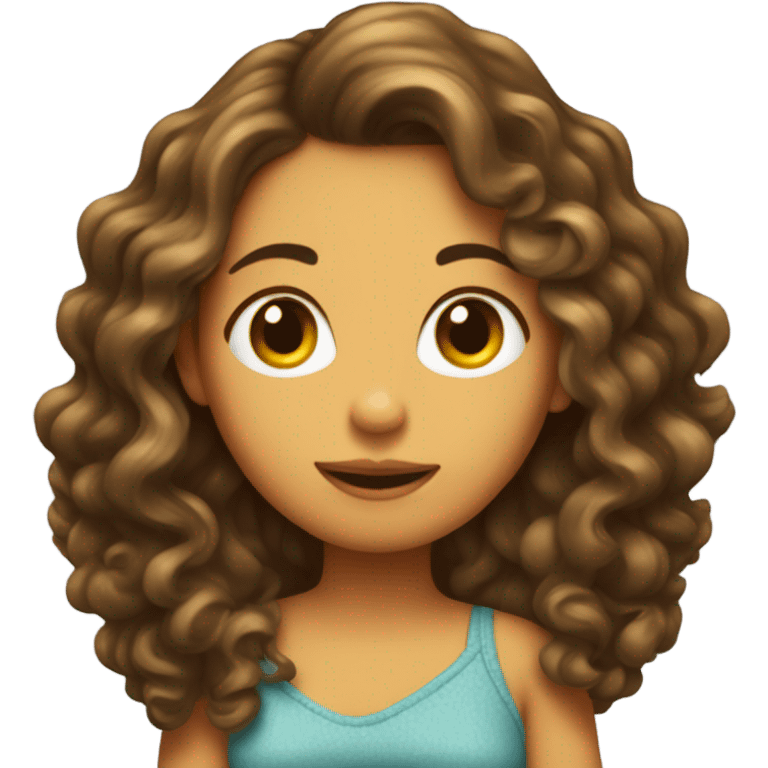 una chica embarazada con el pelo rizado emoji